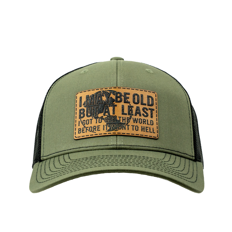 "I May Be Old" Leather Patch Hat